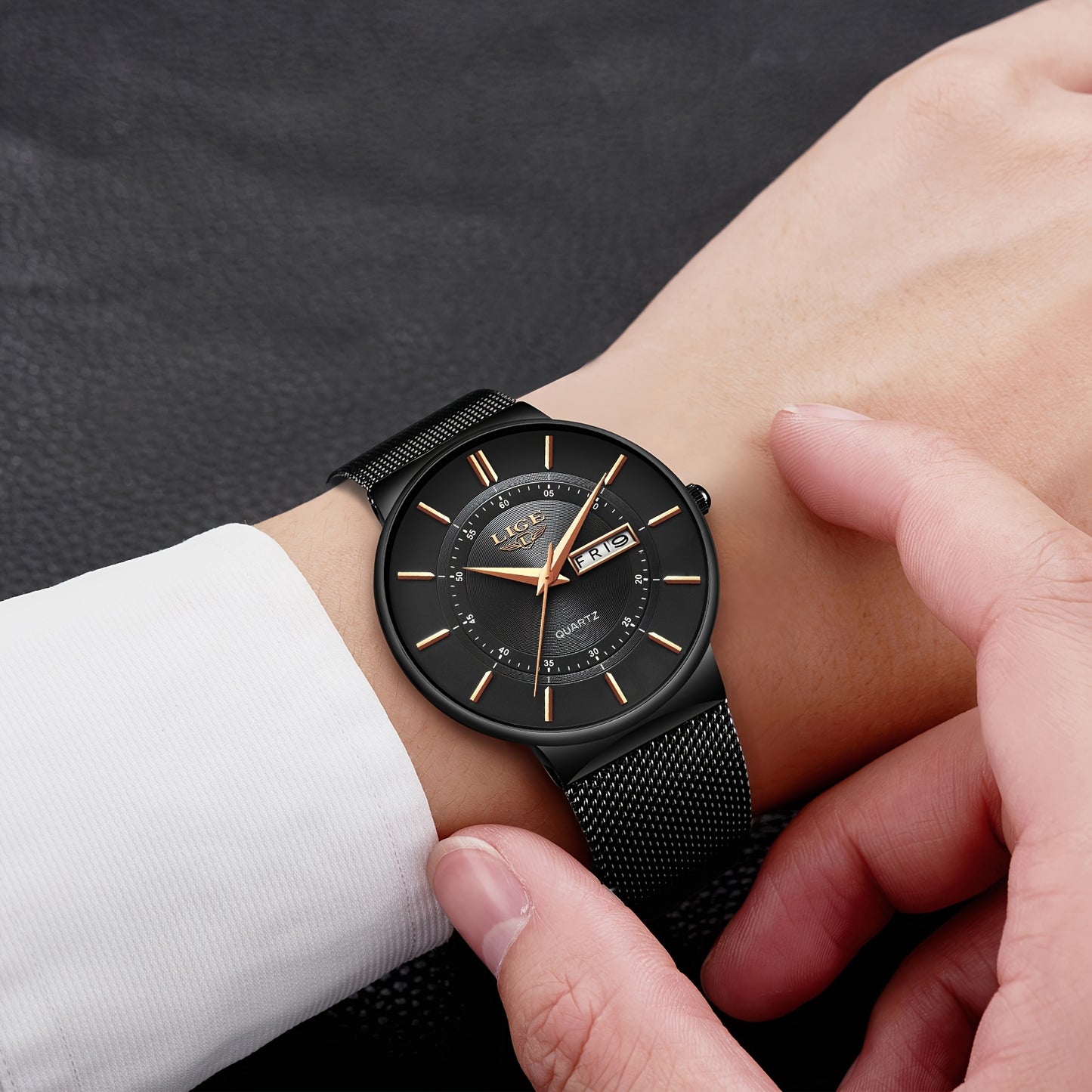 Montre à quartz de luxe LIGE