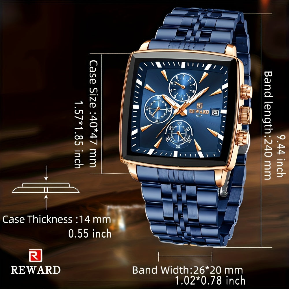 Montre à quartz rectangulaire de luxe
