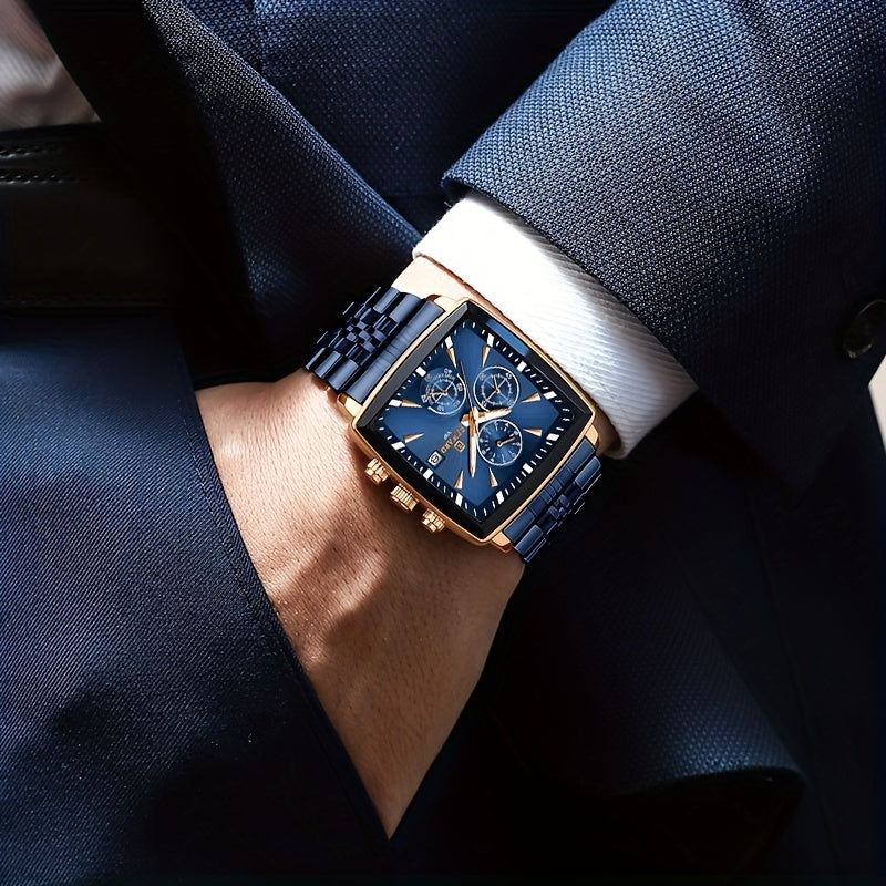 Montre à quartz rectangulaire de luxe