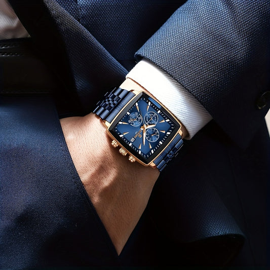 Montre à quartz rectangulaire de luxe