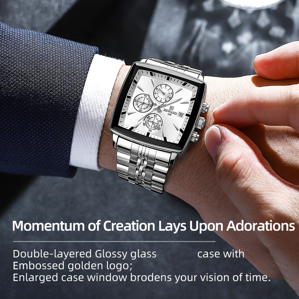 Montre à quartz rectangulaire de luxe
