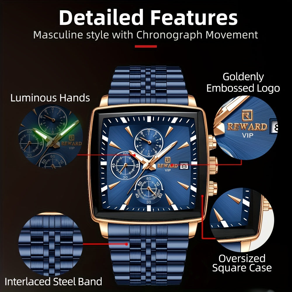 Montre à quartz rectangulaire de luxe
