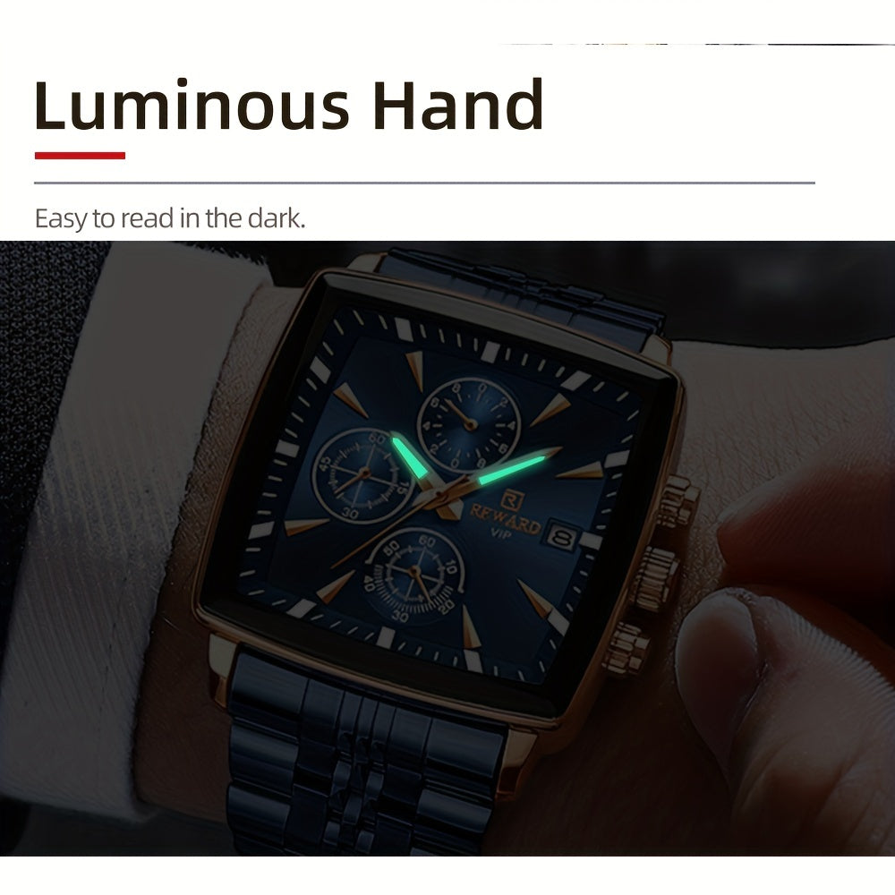 Montre à quartz rectangulaire de luxe