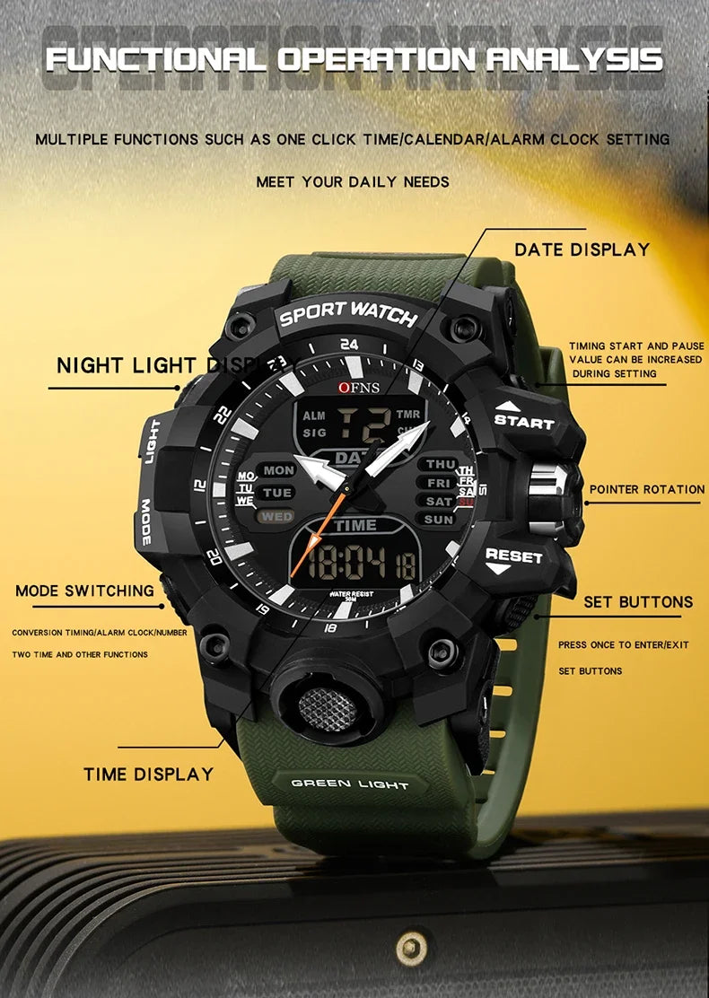 Montre militaire à double affichage