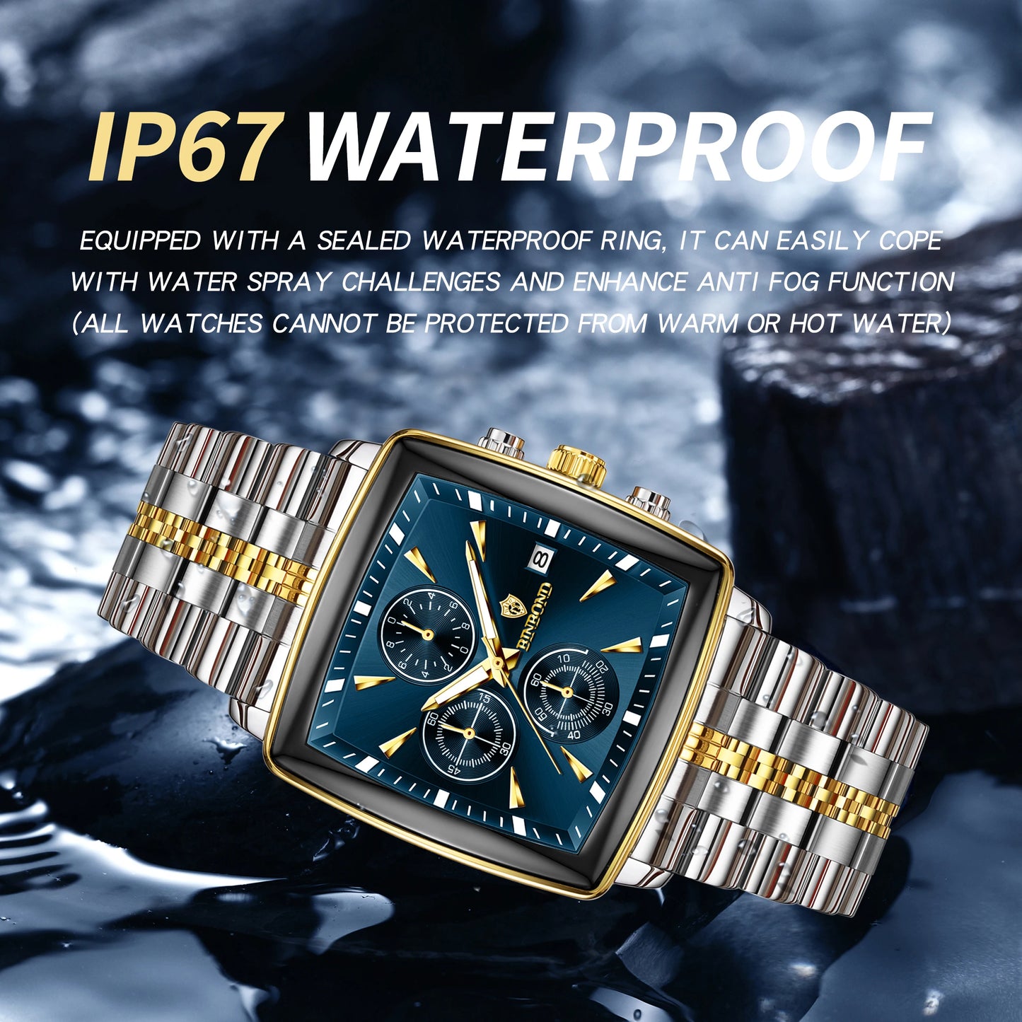 Montre carrée de luxe Binbond