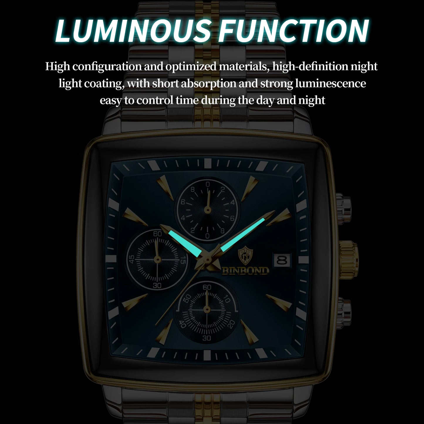 Montre carrée de luxe Binbond