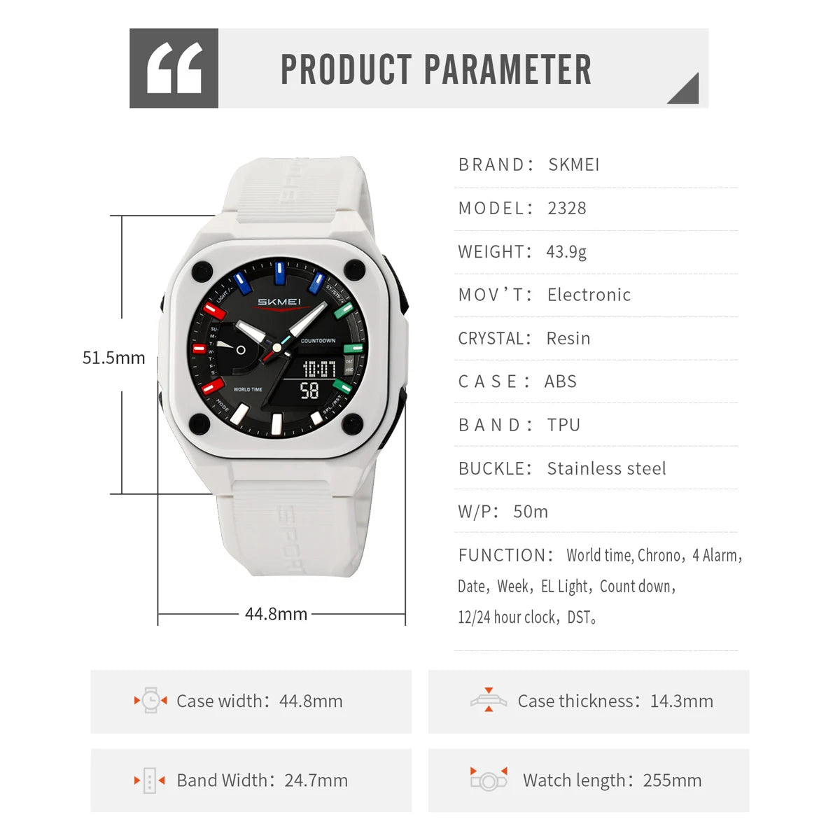 Montre de sport numérique SKMEI