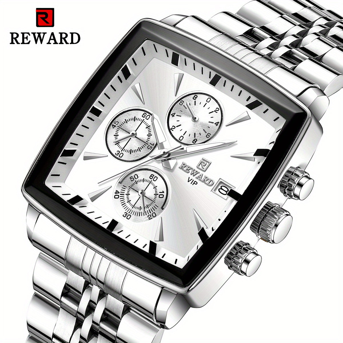 Montre à quartz rectangulaire de luxe
