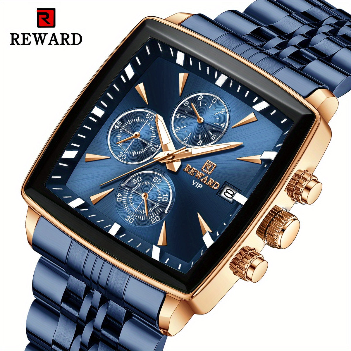 Montre à quartz rectangulaire de luxe