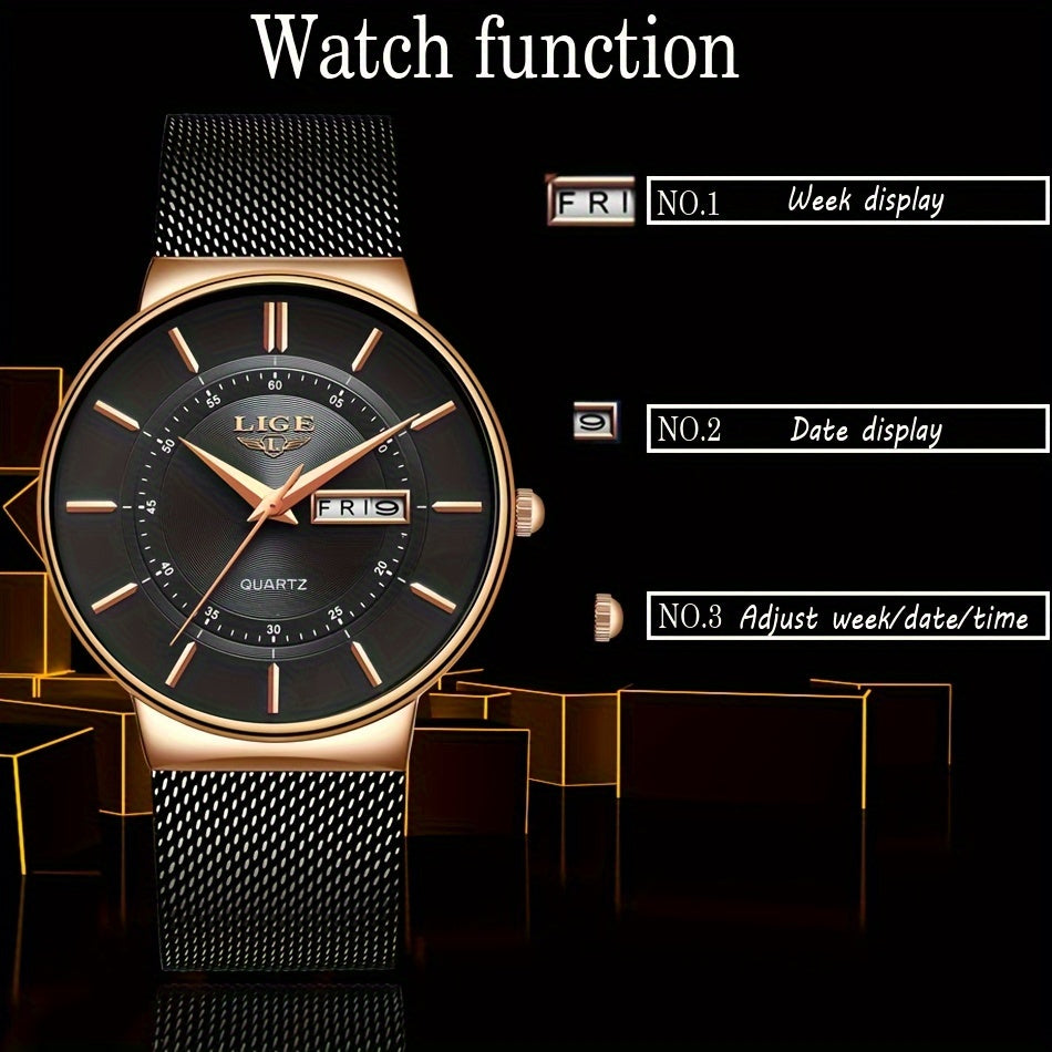 Montre à quartz tendance LIGE