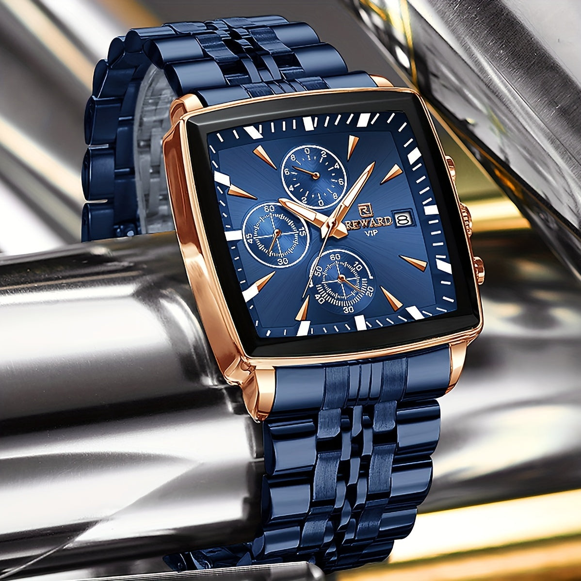 Montre à quartz rectangulaire de luxe