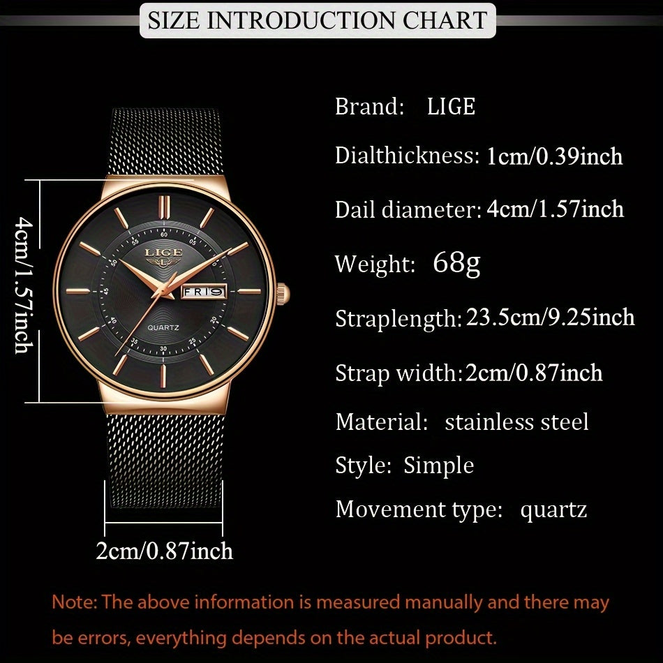 Montre à quartz tendance LIGE