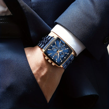 Montre à quartz rectangulaire de luxe