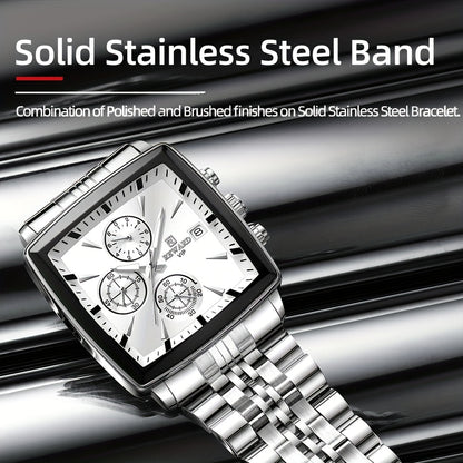 Montre à quartz rectangulaire de luxe