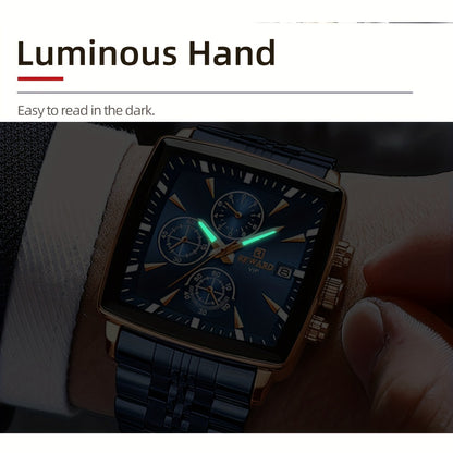 Montre à quartz rectangulaire de luxe