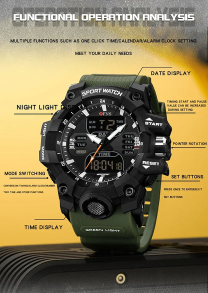Montre militaire à double affichage