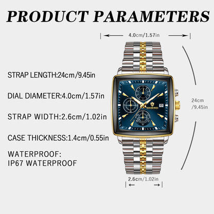 Montre carrée de luxe Binbond