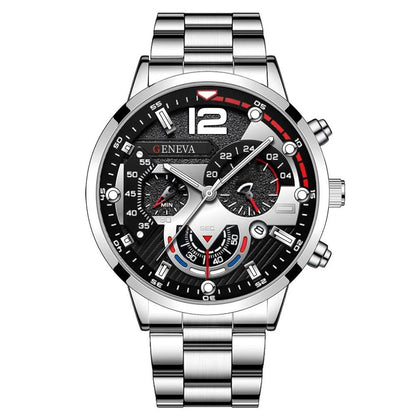 Montre de luxe en acier avec calendrier