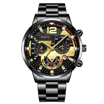 Montre de luxe en acier avec calendrier