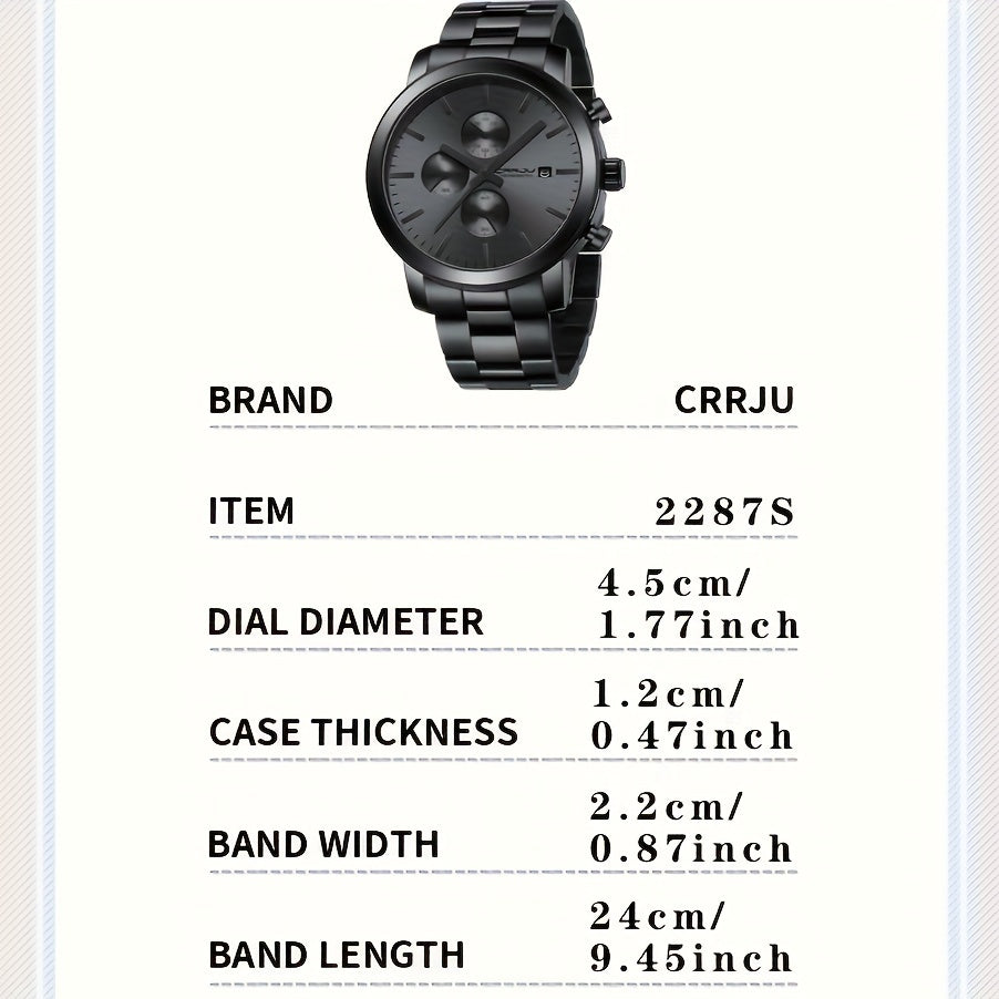 Men's Multifunctional Watch with Stainless Steel, High-Quality