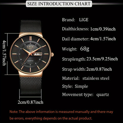 Montre à quartz tendance LIGE