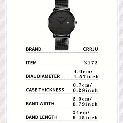 Montre à quartz fine CRRJU